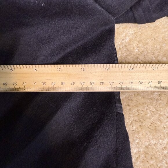 Vtg Lorovi Black Wool Coat Cape Collar Trim Elegant Overcoat Check Measurements - Picture 10 of 11